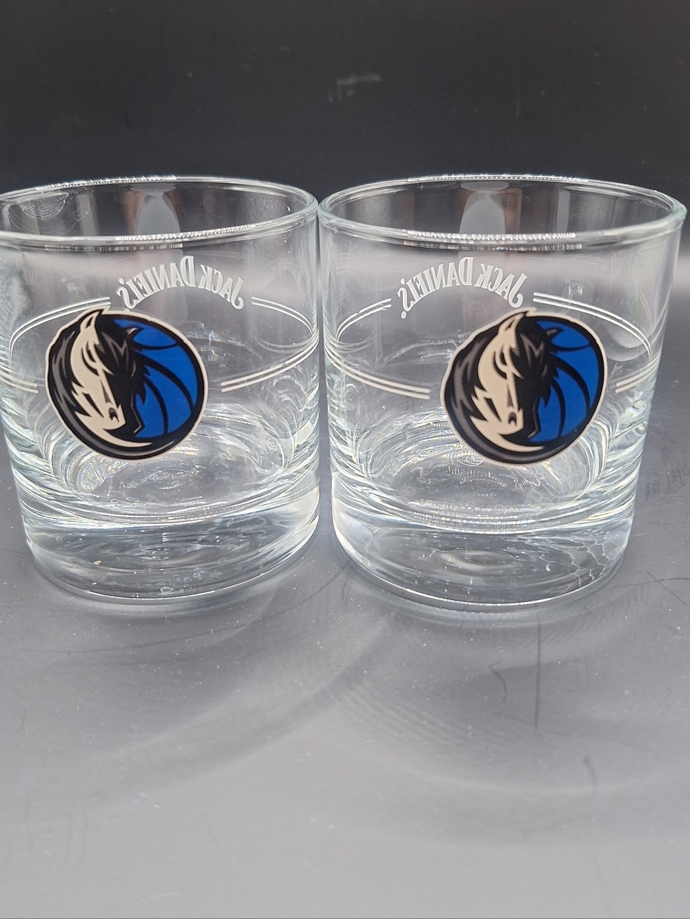 The Dallas Maverick Jack Daniel's Low Ball Glass set of 2 is an officially